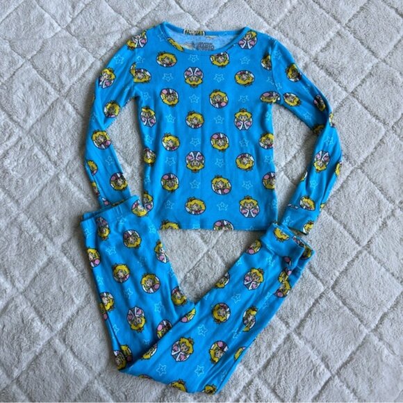Super Mario Bros | Princess Peach Long Sleeve 2-Piece Girl's Pajama Set | Size 8 - Picture 2 of 7
